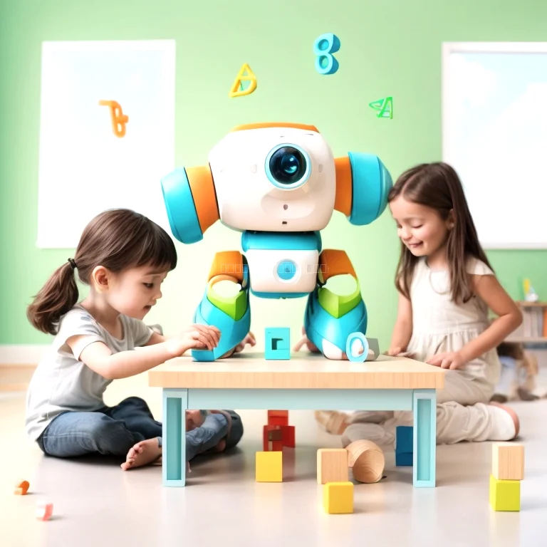 Verschiedene KI-Spielzeuge auf einem Tisch